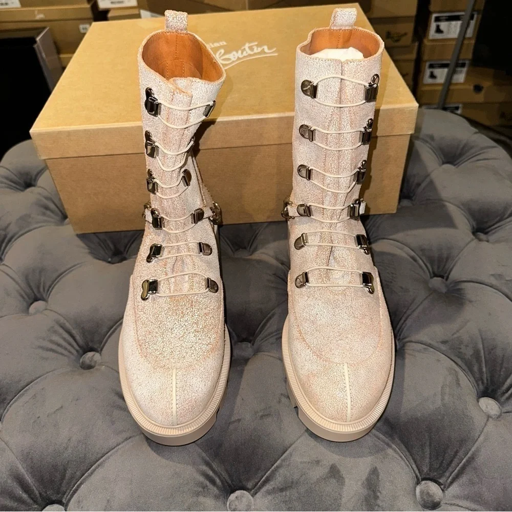 New Size 36 Christian Louboutin Horse Guarda Combat Boot